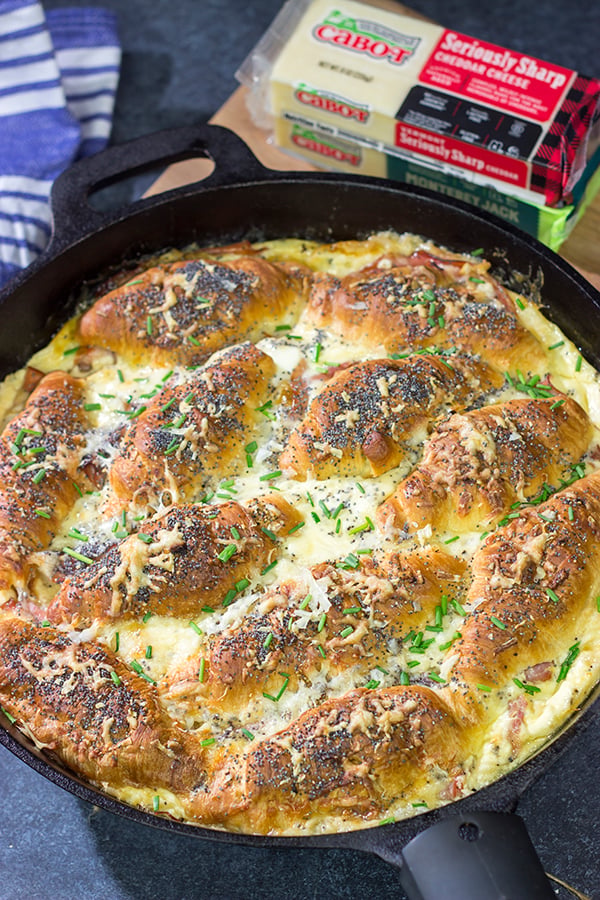 This Ham and Cheese Croissant Casserole is packed with flavor, and it makes for a unique and delicious meal any time of the day!