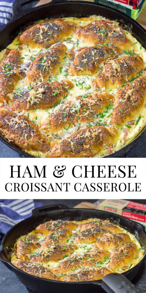 This Ham and Cheese Croissant Casserole is packed with flavor, and it makes for a unique and delicious meal any time of the day!