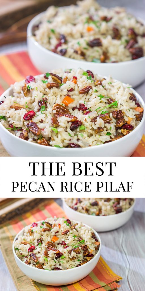 Packed with pecans, dried cranberries and carrots, this Pecan Rice Pilaf is a flavorful side dish for any season!