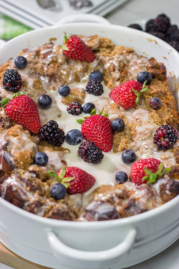 Wondering what to do with a pack of slightly stale bagels?  Turn 'em into this delicious Bagel French Toast Casserole!