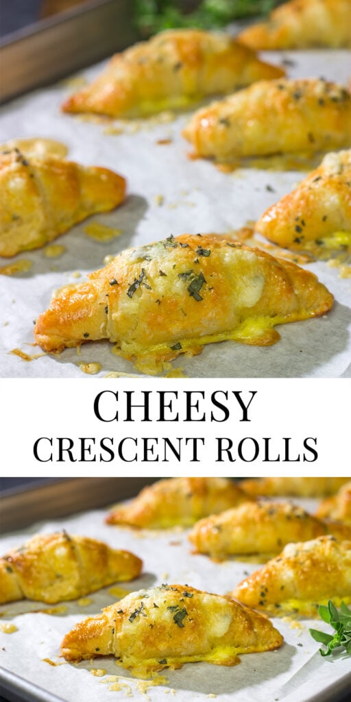 These Cheesy Crescent Rolls feature flaky layers filled with melted cheese...and they can be ready in just 20 minutes!