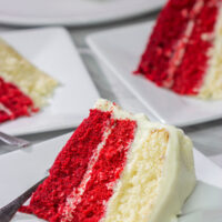 Looking for a fun red velvet dessert idea? Bake up this Red Velvet Ombre Cake! It's a tasty dessert with a unique 'wow' factor when you slice into it!