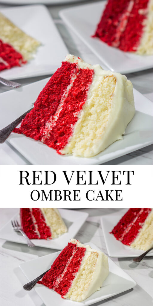 Looking for a fun red velvet dessert idea? Bake up this Red Velvet Ombre Cake! It's a tasty dessert with a unique 'wow' factor when you slice into it!