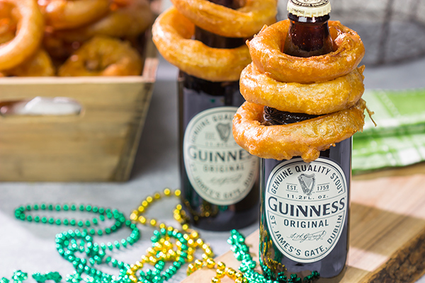 These Guinness Battered Onion Rings are a classic beer-battered onion ring...using Guinness! They're tasty any time of the year, but they're especially fun for St. Patrick's Day!