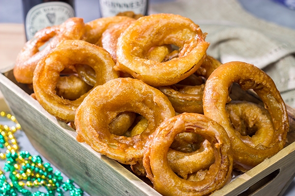 These Guinness Battered Onion Rings are a classic beer-battered onion ring...using Guinness! They're tasty any time of the year, but they're especially fun for St. Patrick's Day!