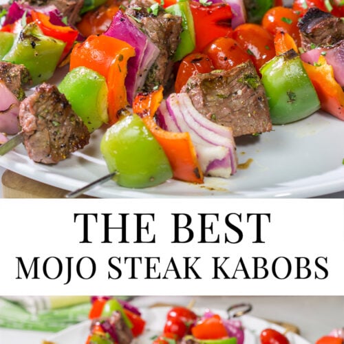 Featuring a combination of citrus flavors combined with fresh herbs, this Mojo Steak Kabobs recipe is a tasty option for dinner on the grill!