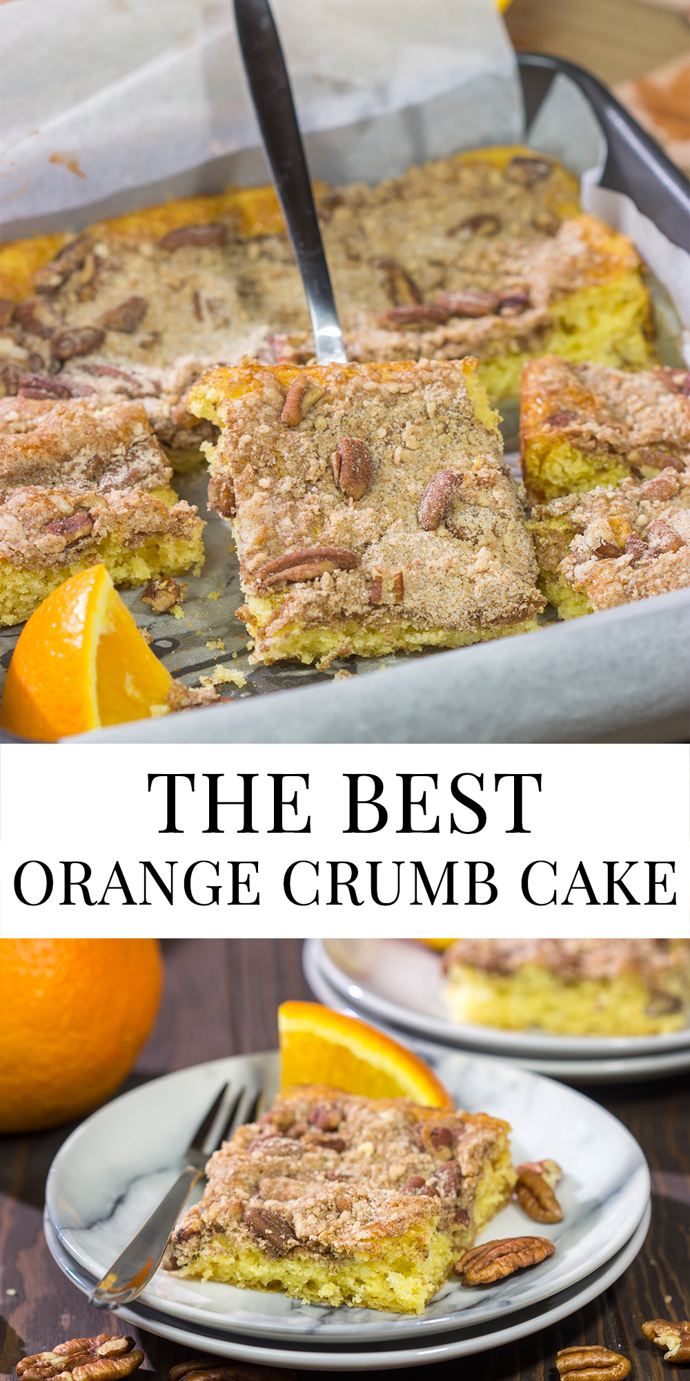 Need an easy, but tasty dessert recipe? Put this {Orange Crumb Cake} on the list! This cake would be great for dessert or a weekend brunch.