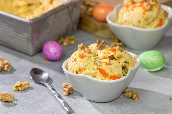 Love the flavors of carrot cake? Try 'em in ice cream! This Carrot Cake Ice Cream is extra creamy and packed with all of the baking spices found in a classic carrot cake.