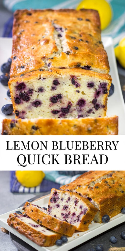 This Lemon Blueberry Quick Bread is easy to make, and it's packed with flavor! A slice of this quick bread makes for a great mid-morning snack!
