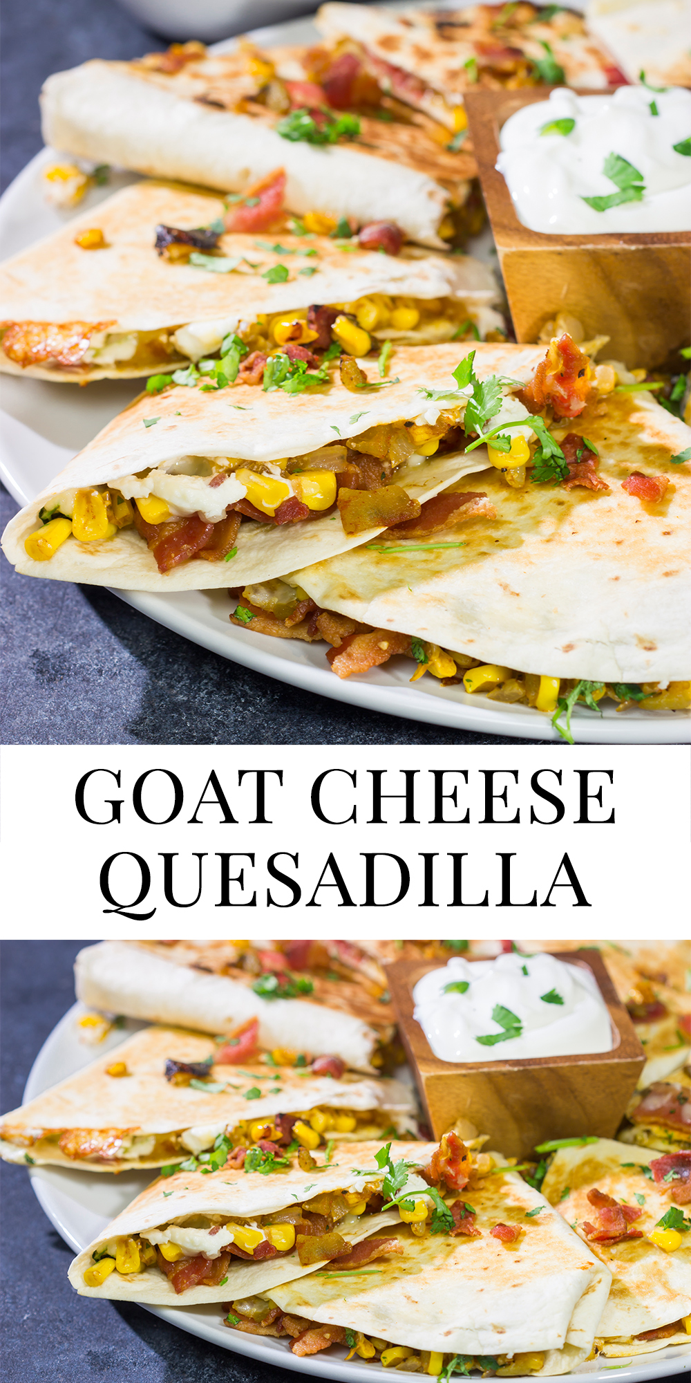 Looking for a fun way to mix up quesadilla night? Put these Goat Cheese and Green Chile Quesadillas on the menu! (Pssst - there's bacon involved!)
