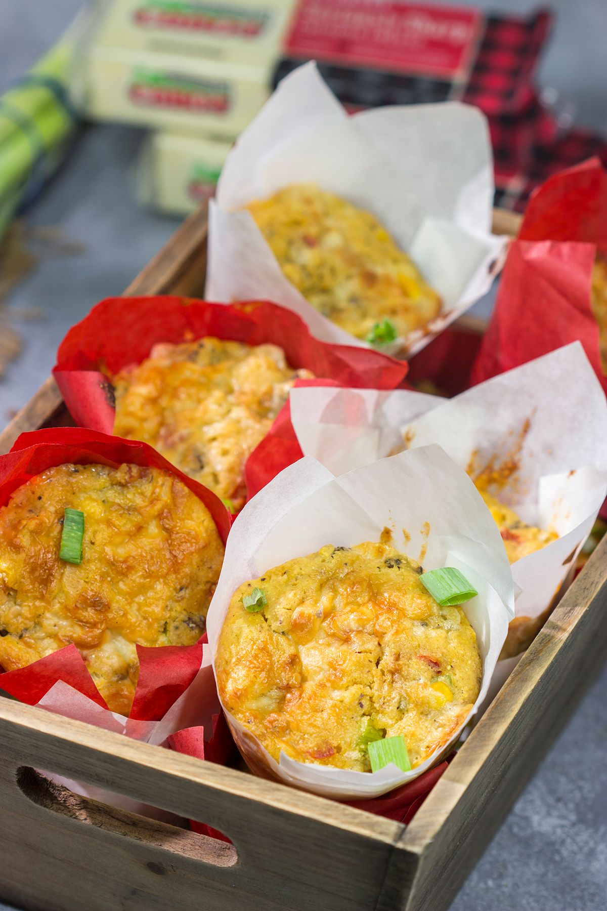 Packed with cheddar cheese and Italian sausage, these Sausage and Cheese Cornbread Muffins are a great side dish next to a hot bowl of chili or soup!