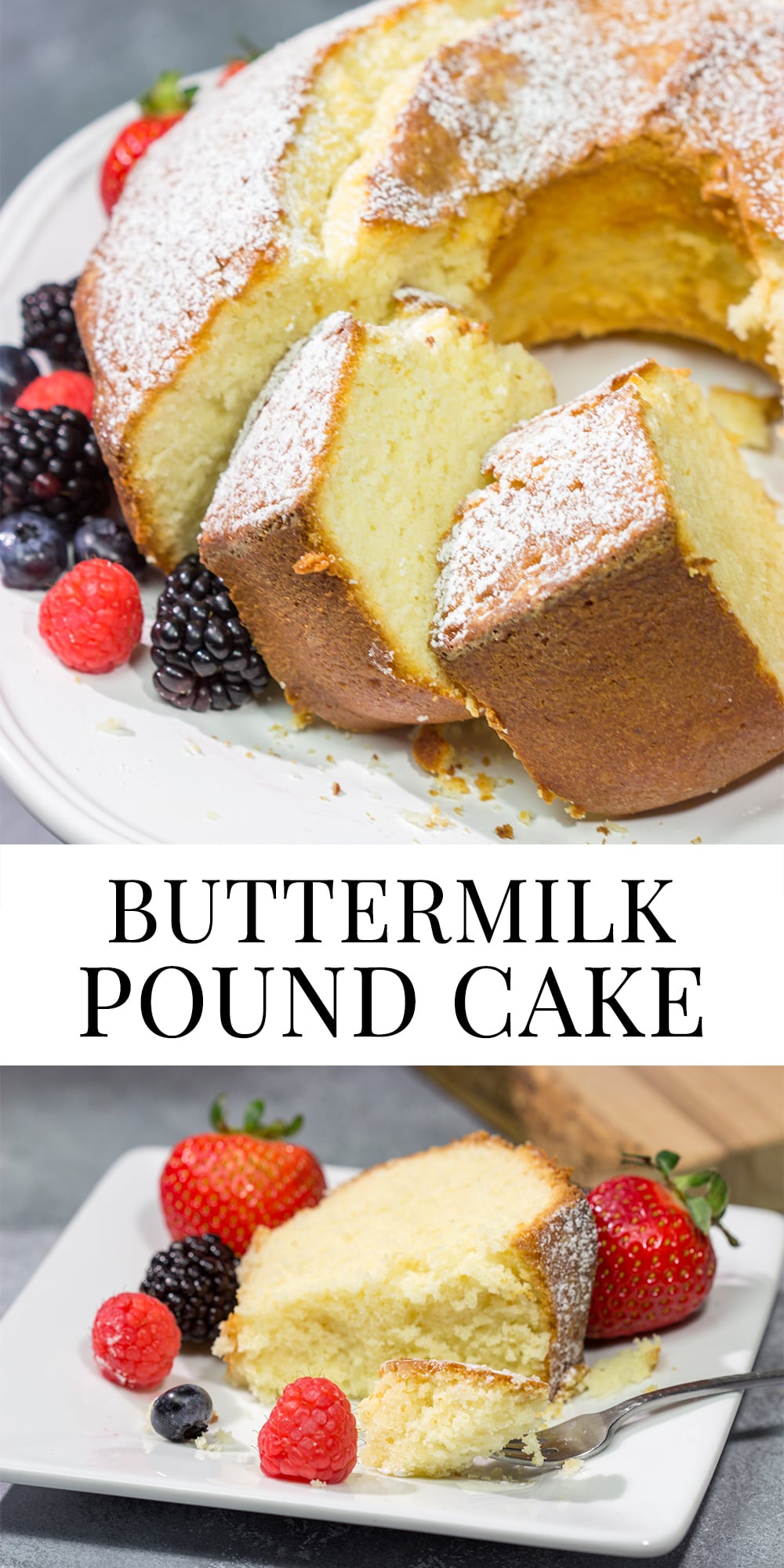 Featuring a tender crumb thanks to the buttermilk, this Buttermilk Pound Cake is an easy and delicious dessert that's sure to please!