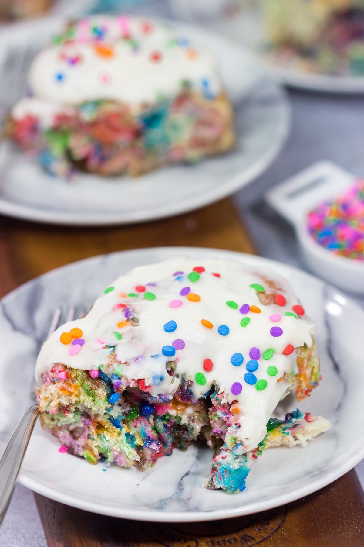 Add sprinkles to a classic cinnamon roll recipe, and you've got a party! These Overnight Funfetti Cinnamon Rolls are a fun way to start the morning!