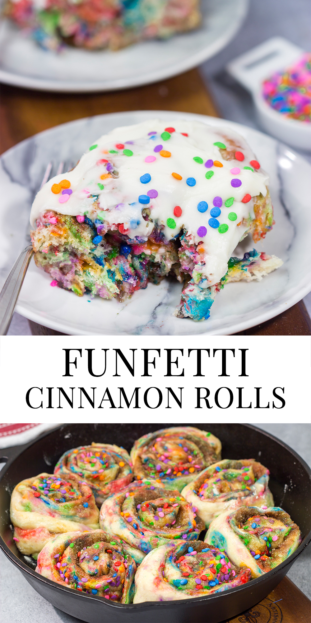 Add sprinkles to a classic cinnamon roll recipe, and you've got a party! These Overnight Funfetti Cinnamon Rolls are a fun way to start the morning!