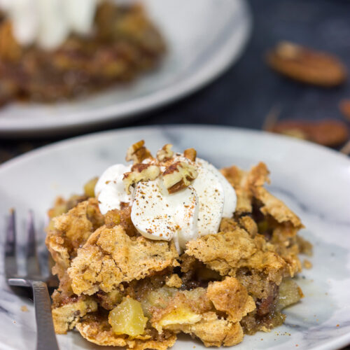 A Huguenot Torte is an iconic Charleston, SC dessert that's packed with apples and pecans. It's a delicious way to celebrate fall baking season!