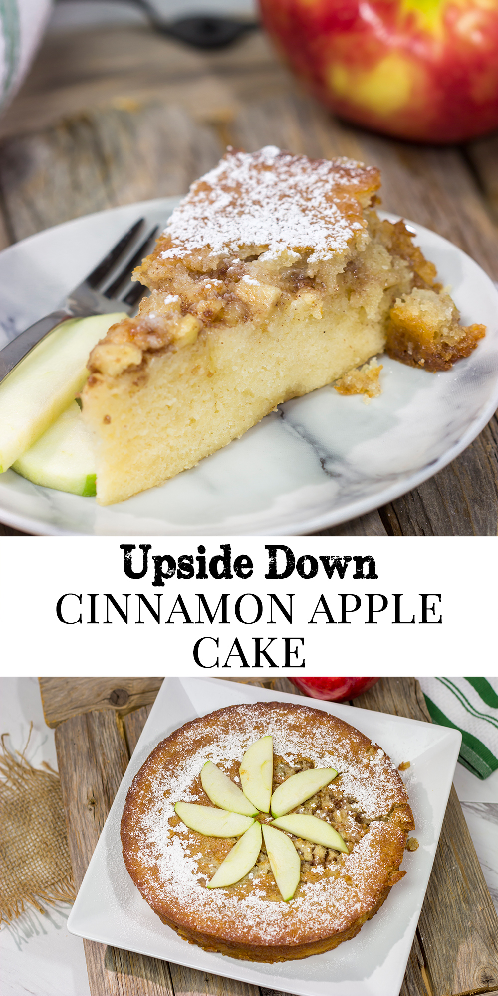 t's apple season! If you're looking for a unique autumn dessert, put this Upside Down Cinnamon Apple Cake on the list. It's packed with all the fall feels!