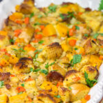 This Bacon and Butternut Squash Stuffing is packed with classic autumn ingredients...and bacon! Whip up a batch for dinner tonight!