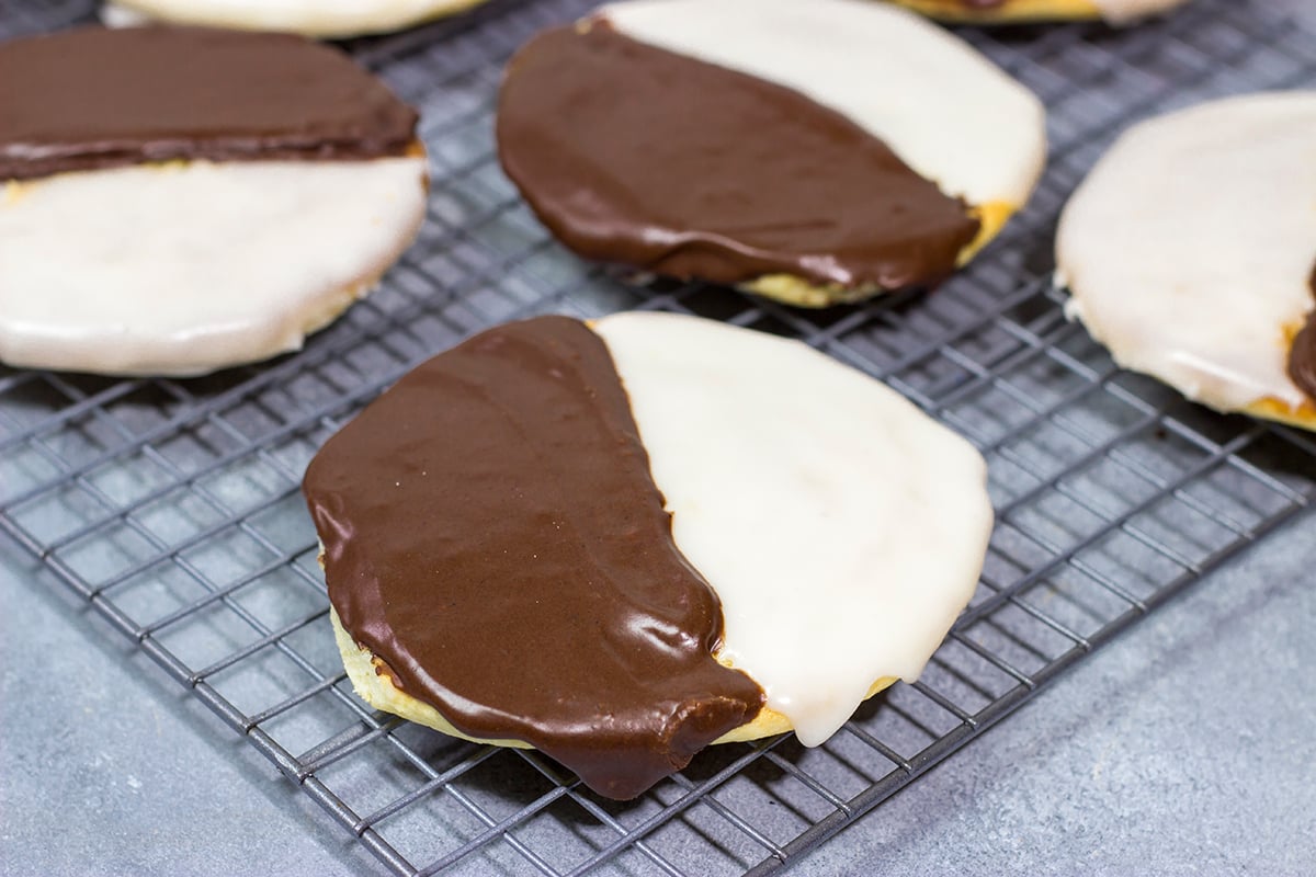 Part chocolate-part vanilla. Part cake-part cookie. Black and White Cookies are an iconic treat in the New York City area...and they're delicious!