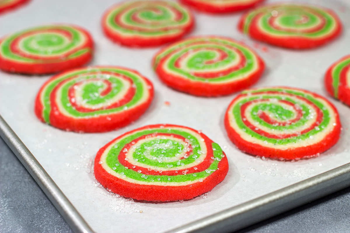 Featuring a fun red and green swirl, this Christmas Sugar Cookies are a festive (and delicious!) way to enjoy the holiday season!