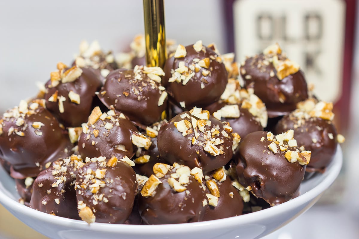 Santa deserves a treat this year, too! These Pecan Bourbon Balls make for an easy holiday party treat or a fun addition to a cookie plate. Cheers!