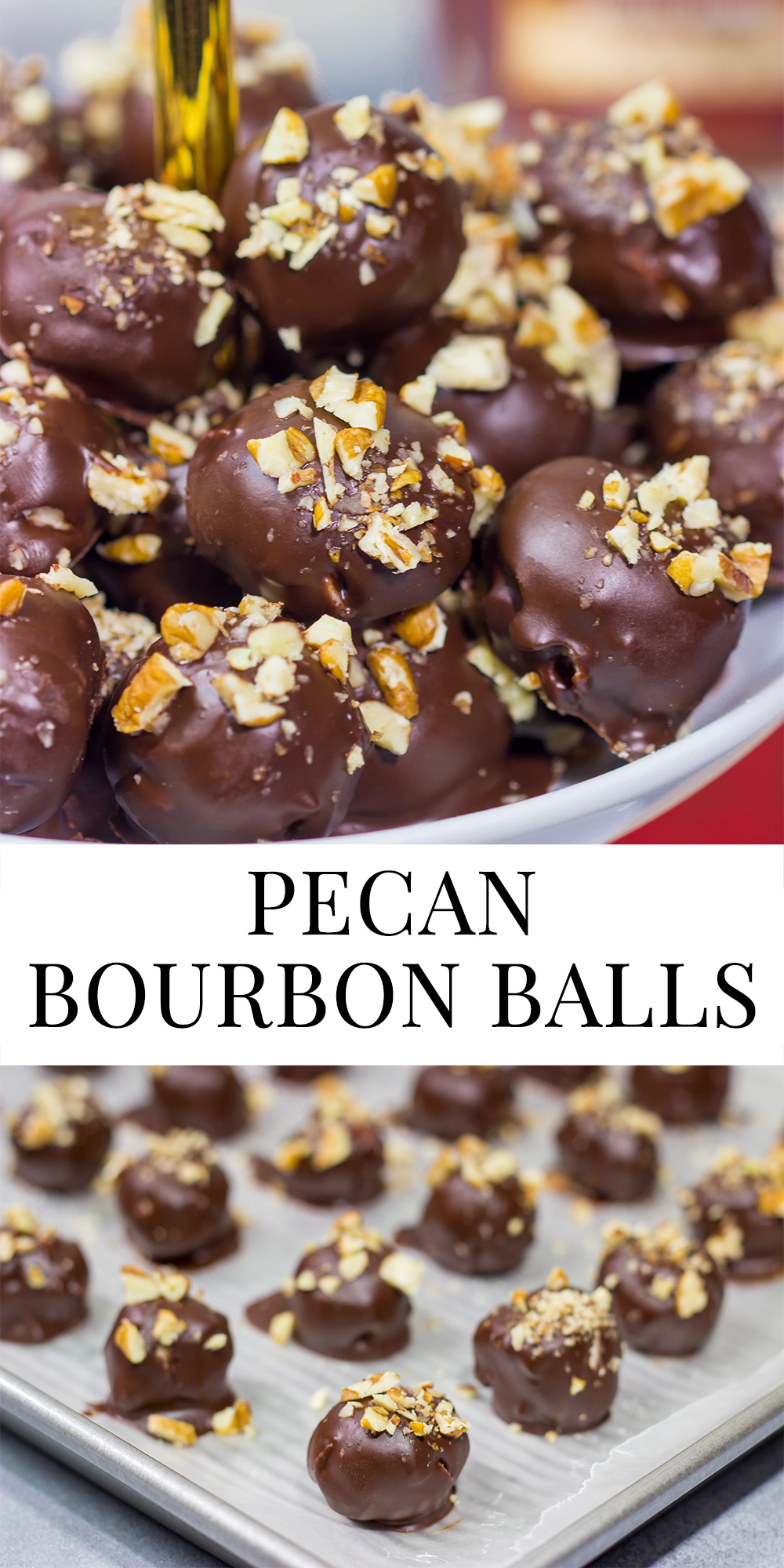 Santa deserves a treat this year, too! These Pecan Bourbon Balls make for an easy holiday party treat or a fun addition to a cookie plate. Cheers!