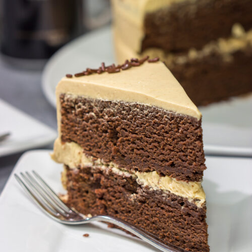 Featuring Guinness in the actual cake, this Chocolate Stout Cake is quite delicious! Pair it with a coffee frosting, though? Now you're talking!