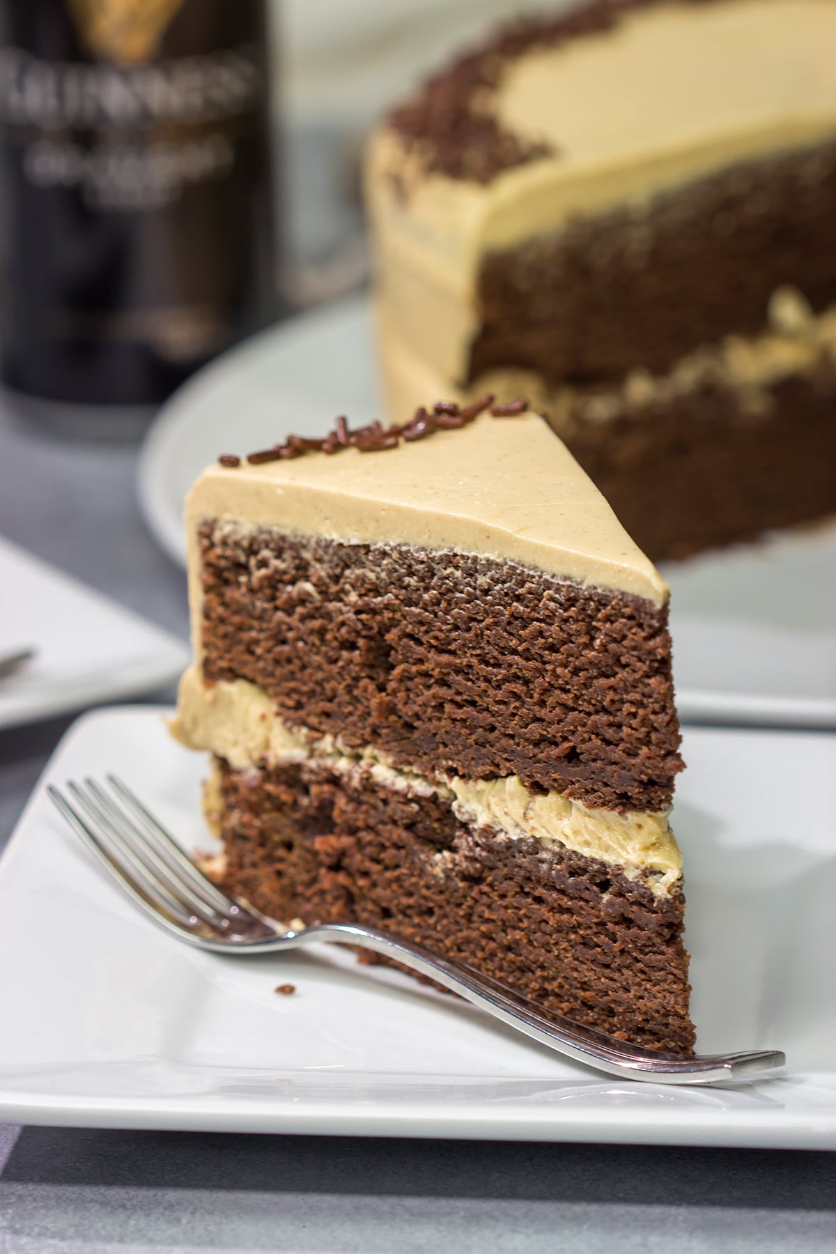 Featuring Guinness in the actual cake, this Chocolate Stout Cake is quite delicious! Pair it with a coffee frosting, though? Now you're talking!
