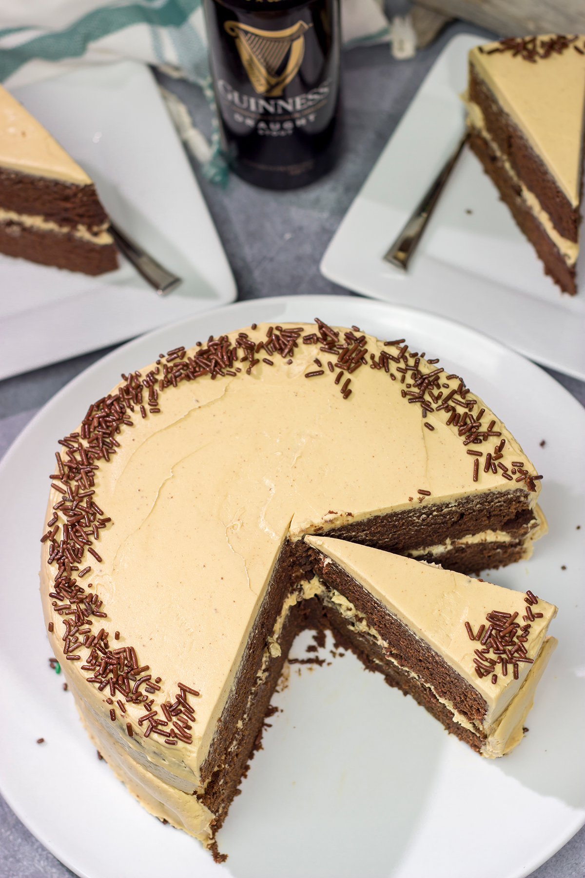 Featuring Guinness in the actual cake, this Chocolate Stout Cake is quite delicious! Pair it with a coffee frosting, though? Now you're talking!