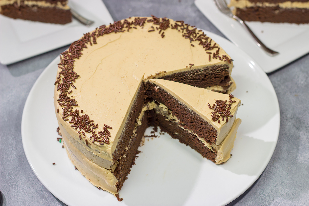Featuring Guinness in the actual cake, this Chocolate Stout Cake is quite delicious! Pair it with a coffee frosting, though? Now you're talking!