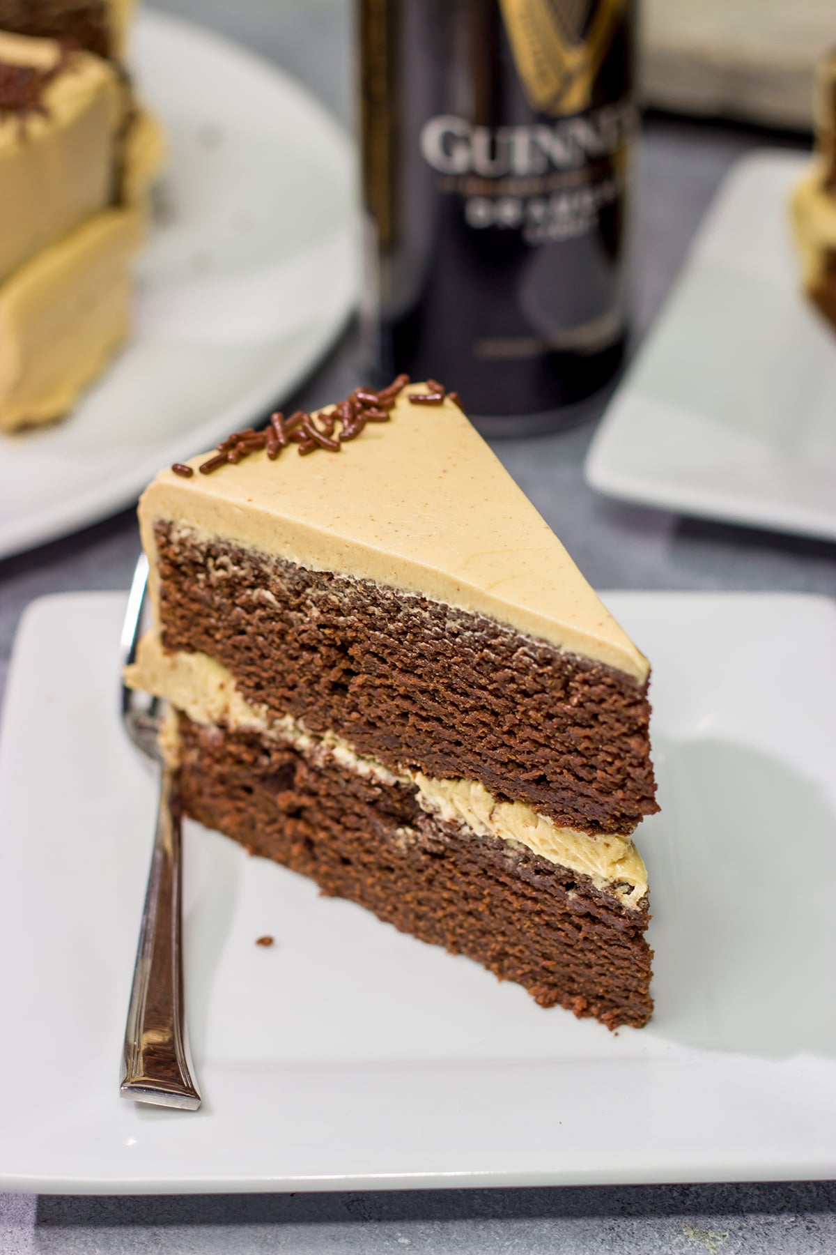Featuring Guinness in the actual cake, this Chocolate Stout Cake is quite delicious! Pair it with a coffee frosting, though? Now you're talking!