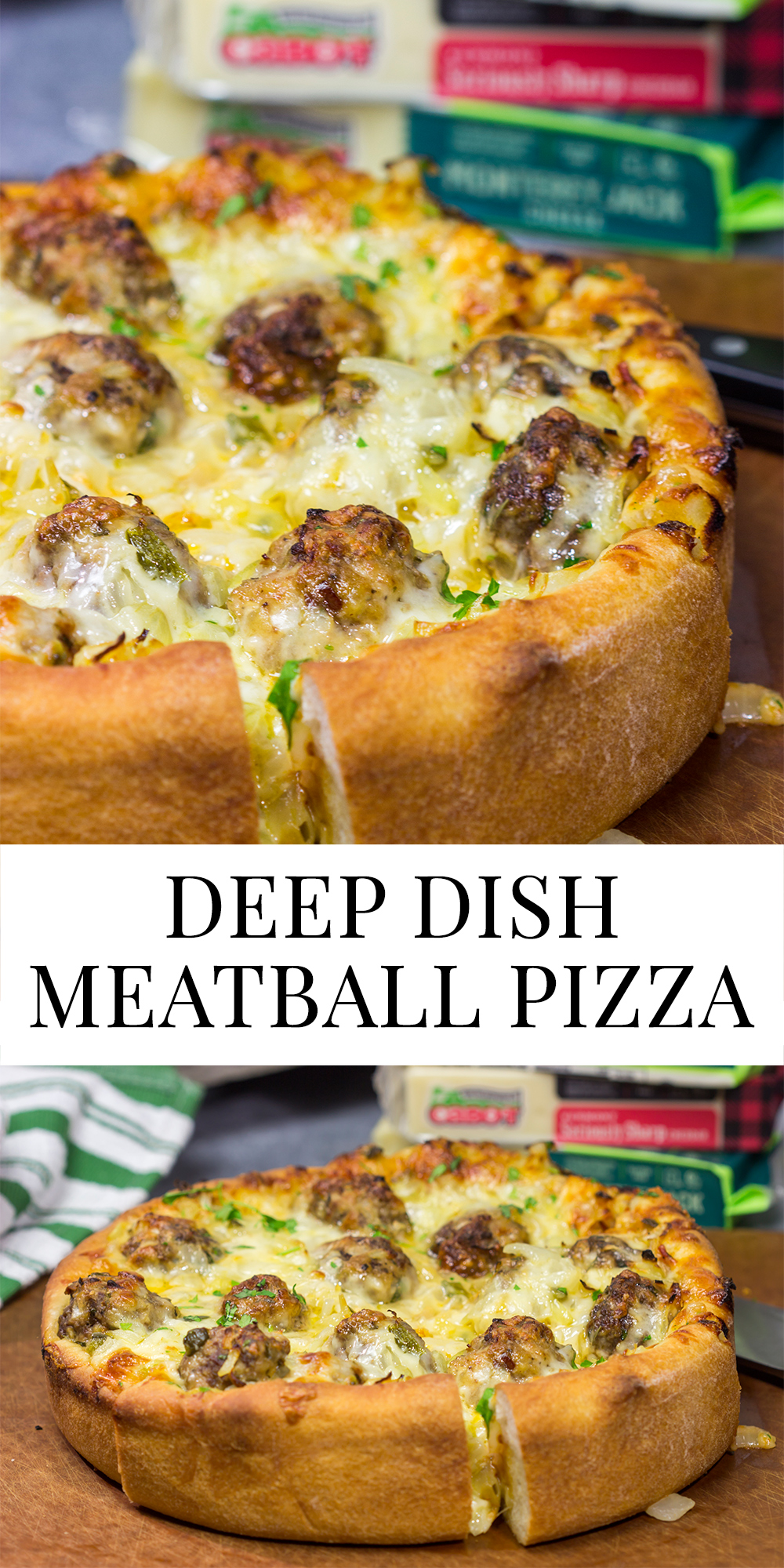 Pull out the springform pan...for pizza! Filled with 2 types of cheese, meatballs and seasonings, this Deep Dish Meatball Pizza is a fun way to mix up pizza night!