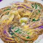 This Easy King Cake uses refrigerated crescent dough instead of the traditional yeasted dough. It's an easy - and delicious - way to celebrate Mardi Gras!