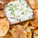 This classic Blue Cheese Dip is creamy and delicious! Serve with homemade potato chips, veggies or Buffalo wings!