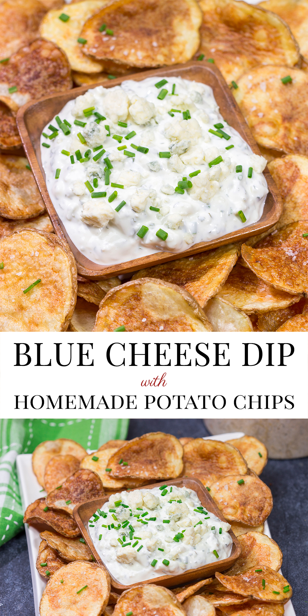 This classic Blue Cheese Dip is creamy and delicious! Serve with homemade potato chips, veggies or Buffalo wings!