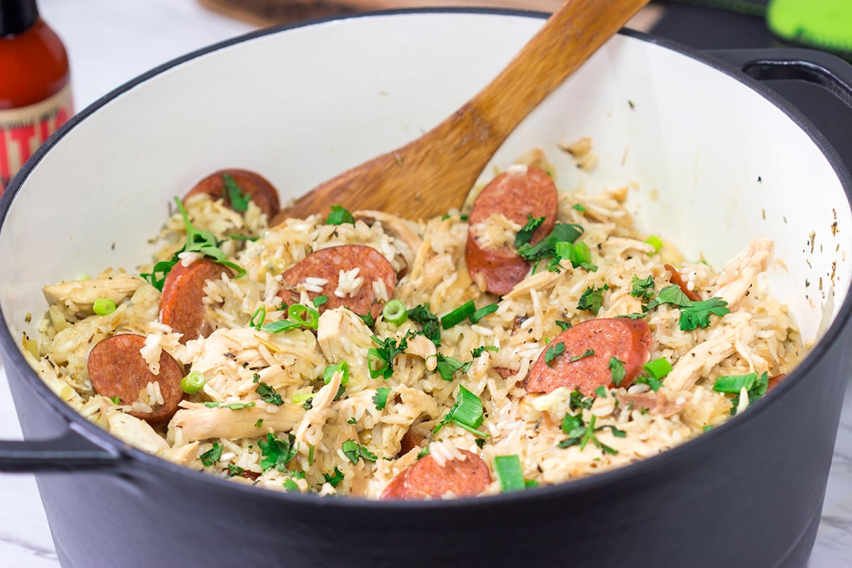 Carolina Chicken Bog is a tasty one-pot meal consisting of chicken, rice and smoked sausage. It's a classic South Carolina regional recipe, and it deserves a spot on the kitchen table!