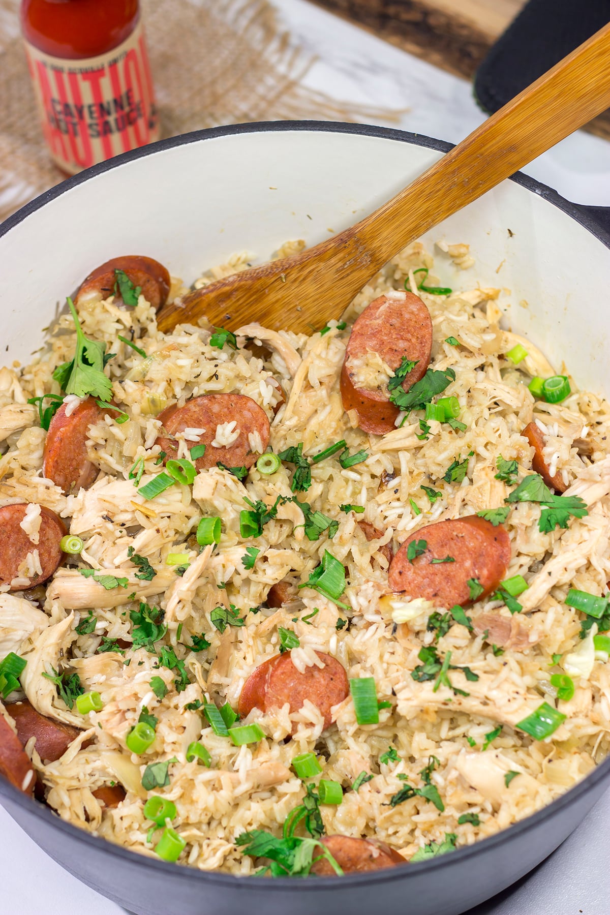 Carolina Chicken Bog is a tasty one-pot meal consisting of chicken, rice and smoked sausage. It's a classic South Carolina regional recipe, and it deserves a spot on the kitchen table!