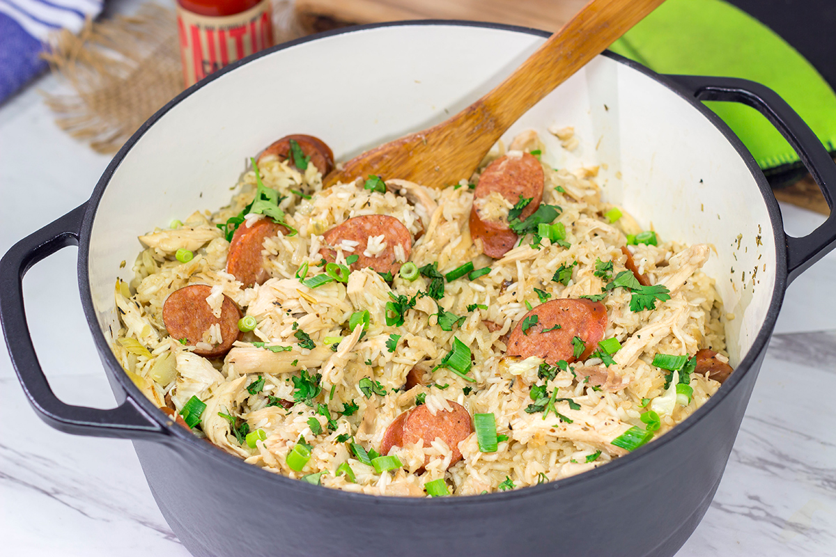 Carolina Chicken Bog is a tasty one-pot meal consisting of chicken, rice and smoked sausage. It's a classic South Carolina regional recipe, and it deserves a spot on the kitchen table!