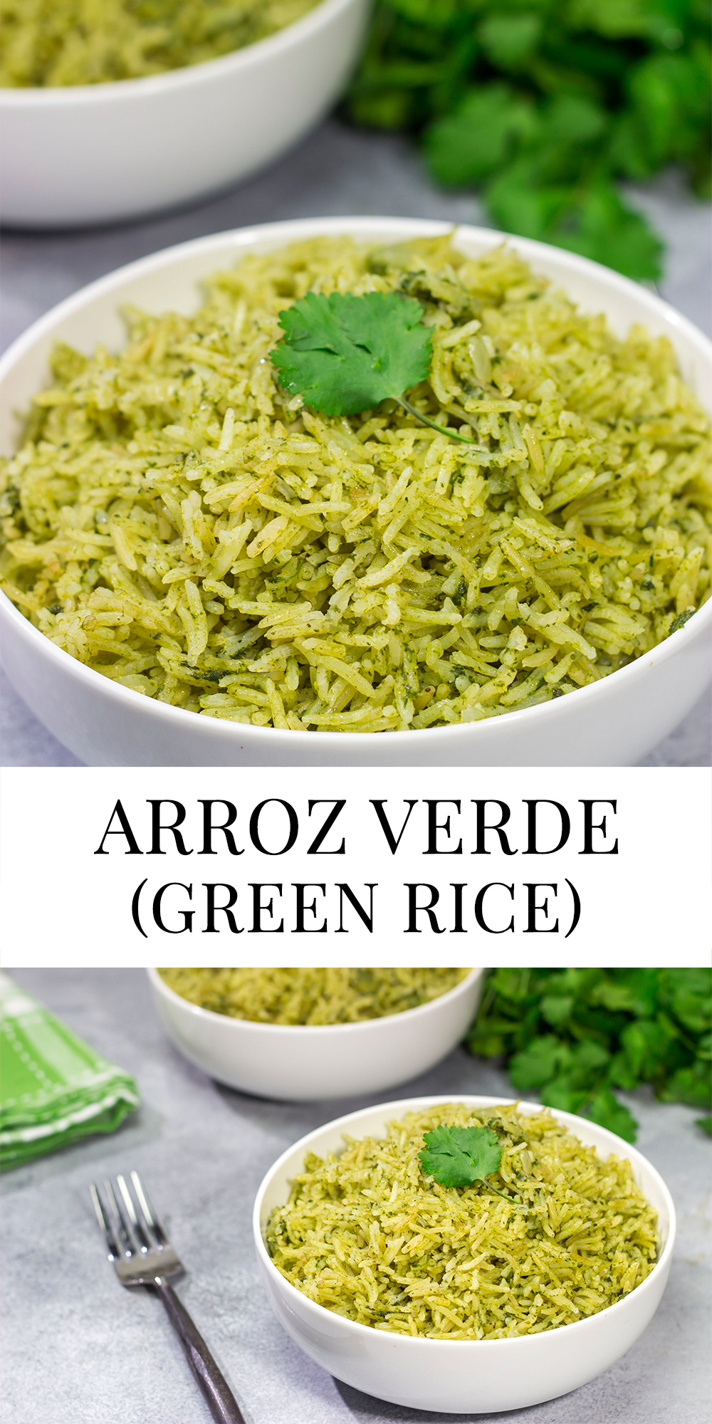 Packed with fresh spinach and cilantro, Arroz Verde (or Green Rice) makes for an easy and tasty side dish! Plus, it just looks cool!