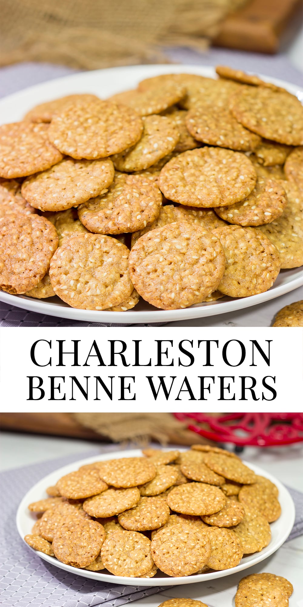 Filled with toasted sesame seeds, Charleston Benne Wafers are an iconic sweet treat from the Lowcountry region of South Carolina. Bake up a batch today!