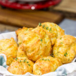 These Cheddar Cheese Puffs (also called Gougeres) are light and airy, and they melt in your mouth. They're great as an appetizer or served next to a bowl of soup!