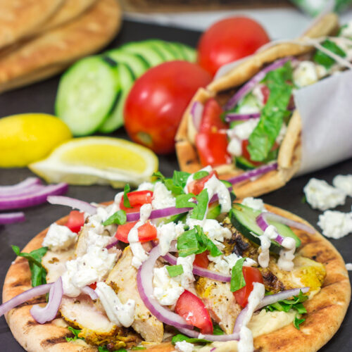 Fire up the grill! These Grilled Chicken Shawarma Wraps are a backyard version of the classic street food...and they're delicious!
