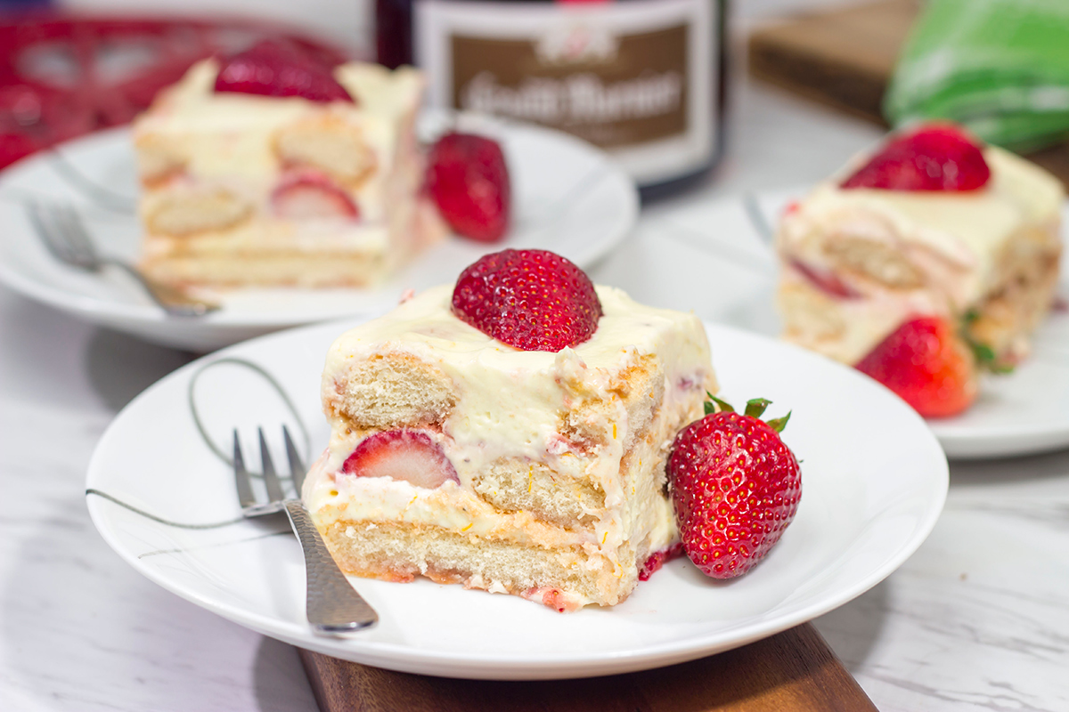 The traditional tiramisu flavors of coffee and cocoa are traded out for orange and strawberries in this Strawberry Tiramisu. It's a great summer dessert recipe!