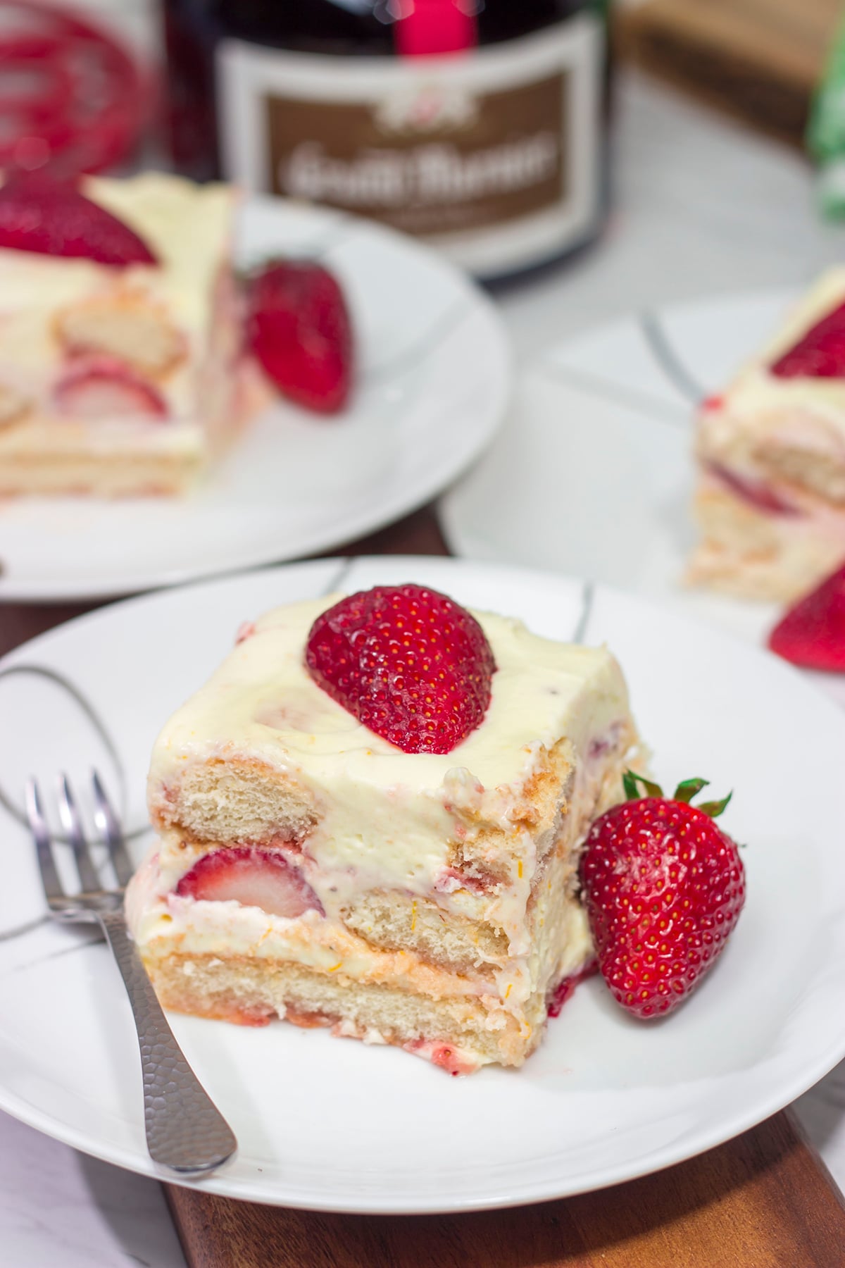 The traditional tiramisu flavors of coffee and cocoa are traded out for orange and strawberries in this Strawberry Tiramisu. It's a great summer dessert recipe!
