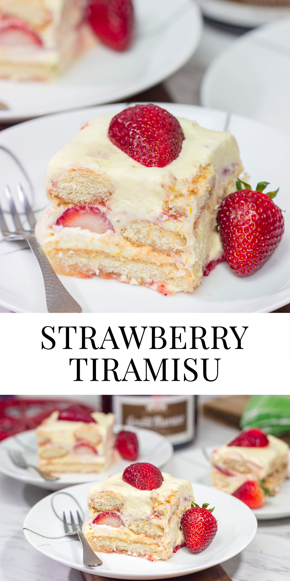 The traditional tiramisu flavors of coffee and cocoa are traded out for orange and strawberries in this Strawberry Tiramisu. It's a great summer dessert recipe!