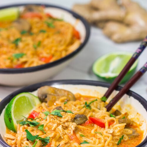 Featuring the classic Thai peanut flavors, this Thai Peanut Butter Ramen is a delicious and easy way to enjoy ramen at home!