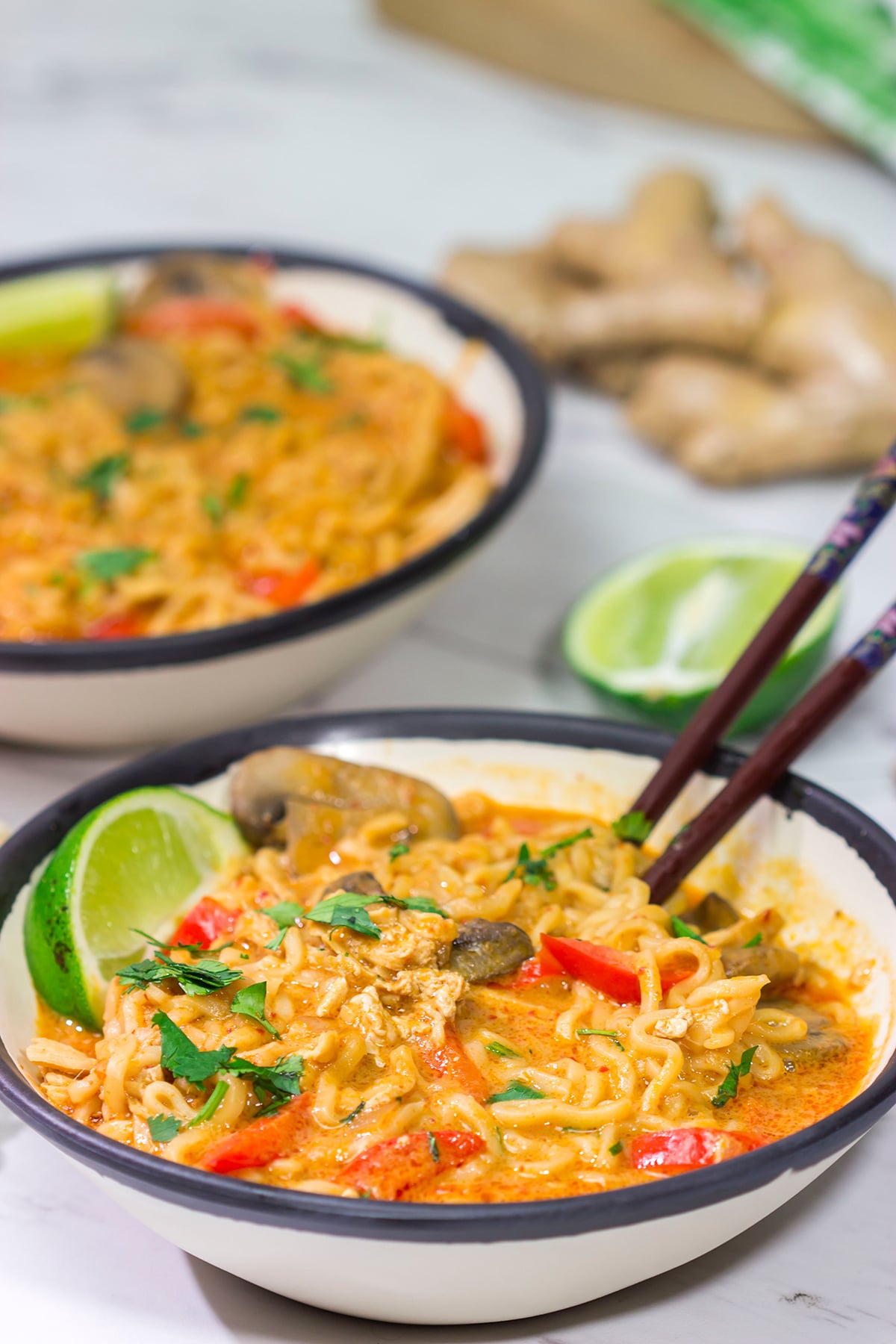 Featuring the classic Thai peanut flavors, this Thai Peanut Butter Ramen is a delicious and easy way to enjoy ramen at home!