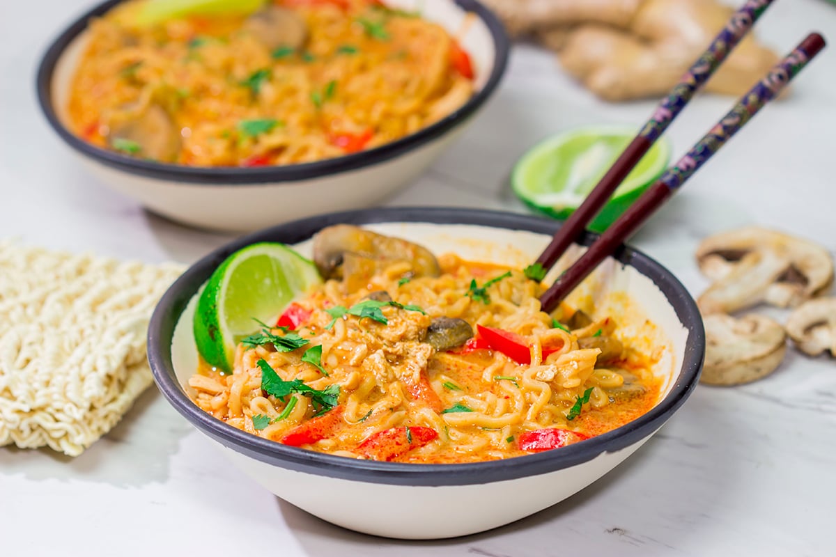 Featuring the classic Thai peanut flavors, this Thai Peanut Butter Ramen is a delicious and easy way to enjoy ramen at home!