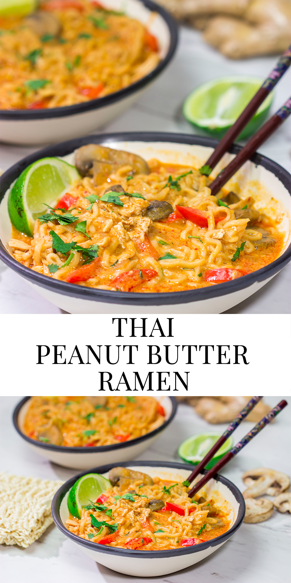 Featuring the classic Thai peanut flavors, this Thai Peanut Butter Ramen is a delicious and easy way to enjoy ramen at home!