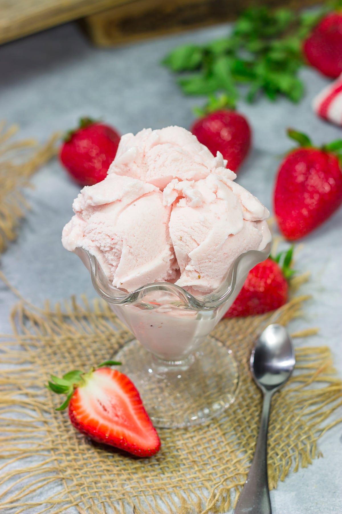 Made with fresh strawberries, a bowl of this Homemade Strawberry Sherbet is delightful on a warm summer day!