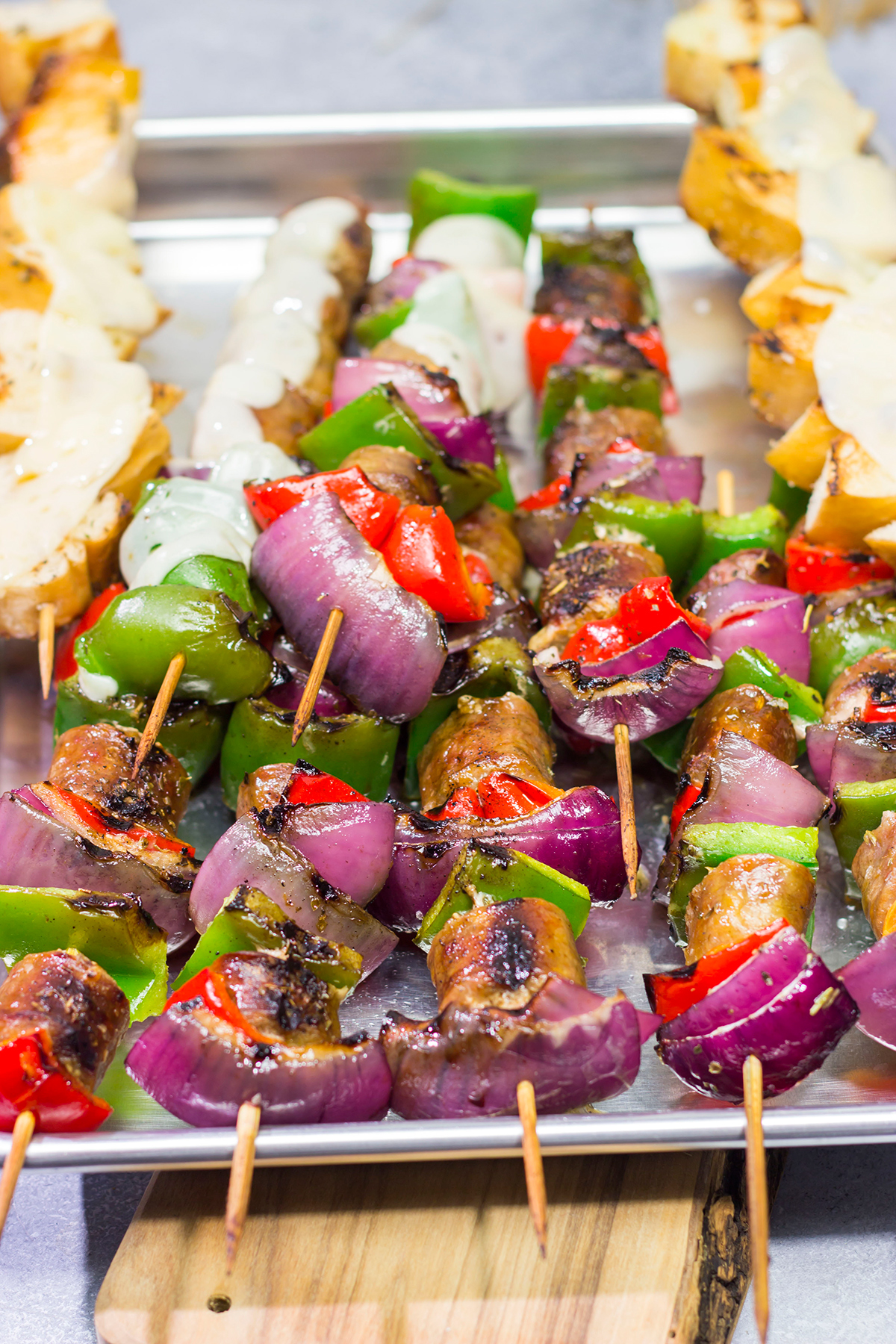 Mix up the grilling routine by turning a classic sandwich into kabobs! These Sausage and Pepper Sandwich Kabobs are a tasty way to enjoy dinner on the grill!